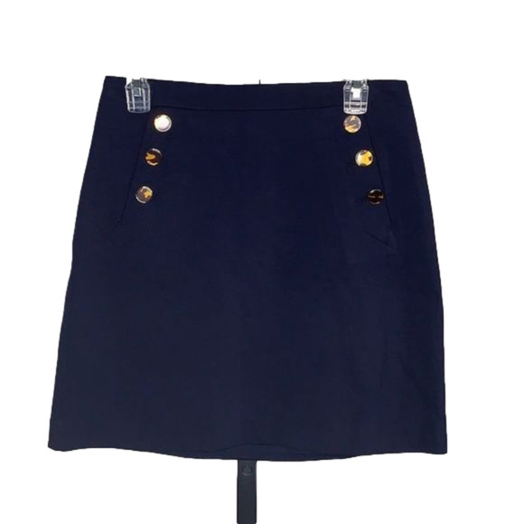 𝅺ANN Taylor Tortoiseshell Button Mini Skirt - Picture 1 of 9